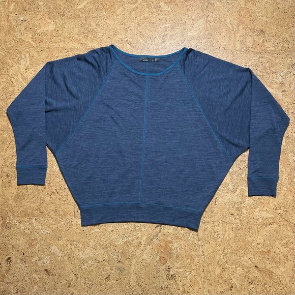 Prana Amanda Wool Blend Dolman Sleeve Top In Blue Sz S - Picture 10 of 15